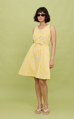 ALMA MINI DRESS - YELLOW GINGHAM