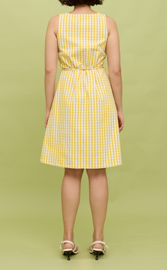 ALMA MINI DRESS - YELLOW GINGHAM