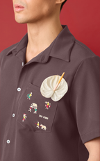 PINO TOP - GRAY w/ BAYANIHAN EMBRO Shop.TayoStudio