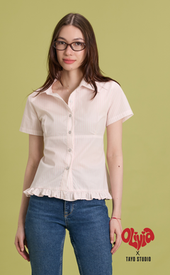 LIV TOP - PINK WHITE STRIPES