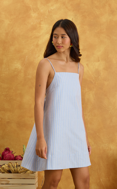 BORA DRESS - BLUE NAUTICAL STRIPES Shop.TayoStudio