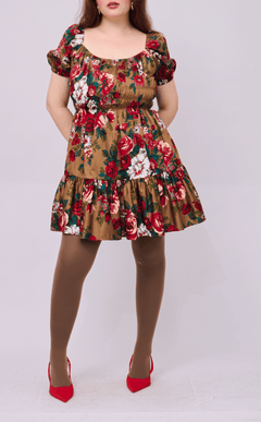 PENELOPE MINI DRESS - VINTAGE RED FLORAL