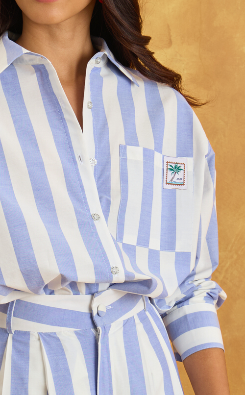 ESCOLTA TOP - NAUTICAL STRIPES w/ EMBLEM Shop.TayoStudio