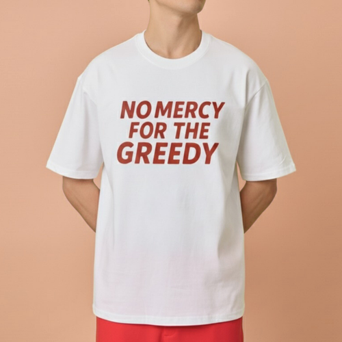STATEMENT SHIRTS - NO MERCY FOR THE GREEDY Shop.TayoStudio