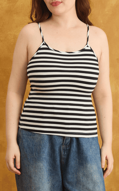 CASSIE TOP - WHITE STRIPES