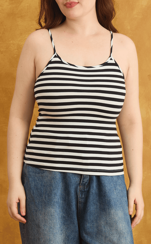 CASSIE TOP - WHITE STRIPES