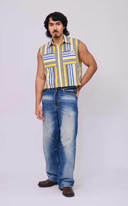 NANO SHIRT - BLUE AND YELLOW STRIPES