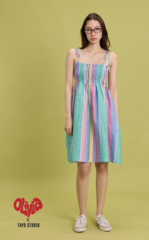 OLI DRESS - MULTICOLOR STRIPES