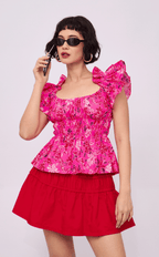 COSETTE SKORT - RED POPLIN