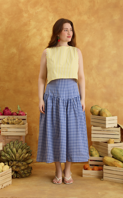 MARTINA TOP - YELLOW GINGHAM Shop.TayoStudio