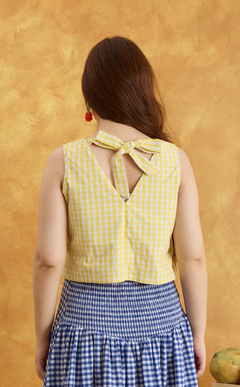 MARTINA TOP - YELLOW GINGHAM Shop.TayoStudio