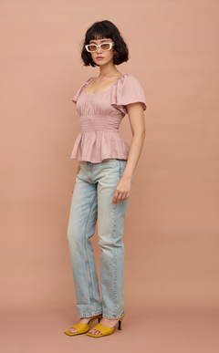 ODESSA TOP - PASTEL OLD ROSE SATIN