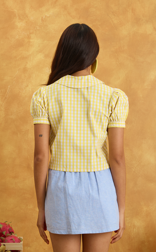 DANI TOP - YELLOW GINGHAM Shop.TayoStudio
