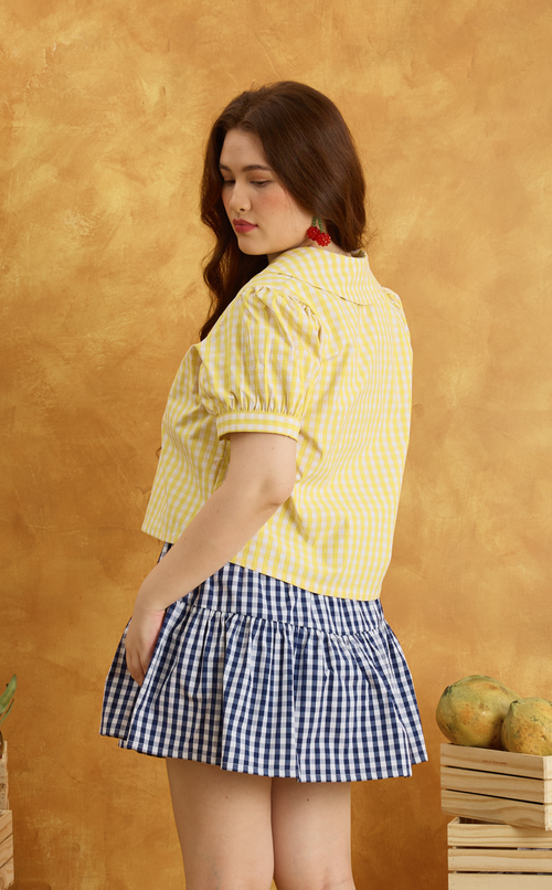 DANI TOP - YELLOW GINGHAM Shop.TayoStudio