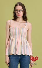 OLI TOP - PASTEL MULTICOLOR STRIPES