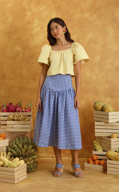 VANIA TOP - YELLOW GINGHAM Shop.TayoStudio