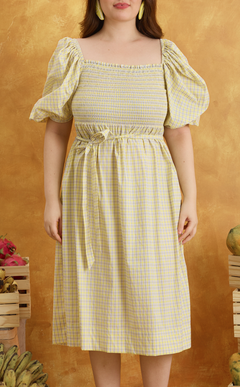MARIKIT DRESS - YELLOW MICRO PLAID Shop.TayoStudio
