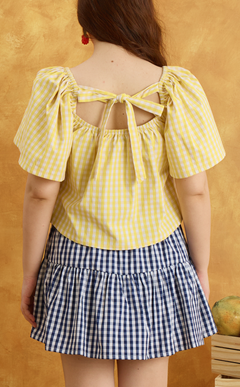 VANIA TOP - YELLOW GINGHAM Shop.TayoStudio