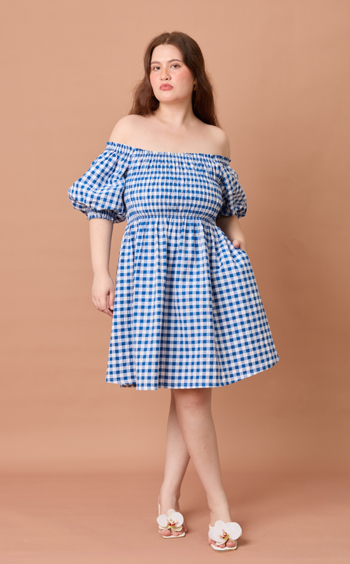 ADORA DRESS - BLUE GINGHAM Shop.TayoStudio