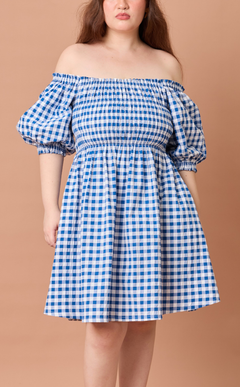 ADORA DRESS - BLUE GINGHAM Shop.TayoStudio