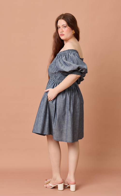 ADORA DRESS - DENIM CHAMBRAY