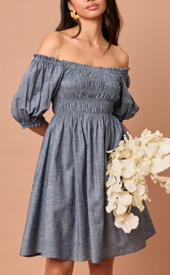 ADORA DRESS - DENIM CHAMBRAY Shop.TayoStudio