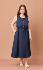 ALMA DRESS - NAVY BLUE Shop.TayoStudio