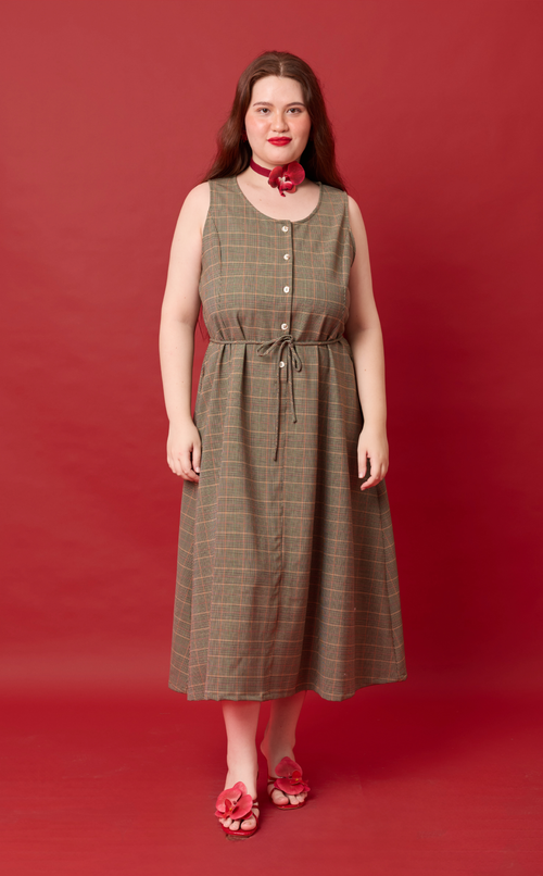 ALMA DRESS - HOUNDSTOOTH PLAID