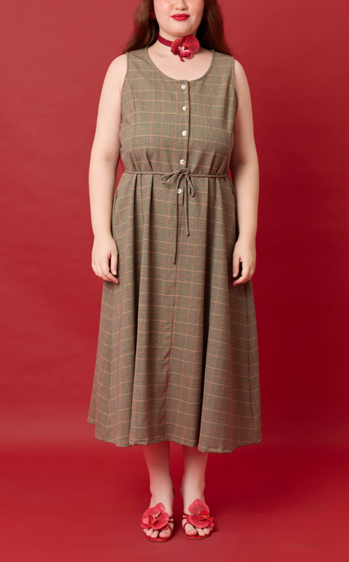 ALMA DRESS - HOUNDSTOOTH PLAID
