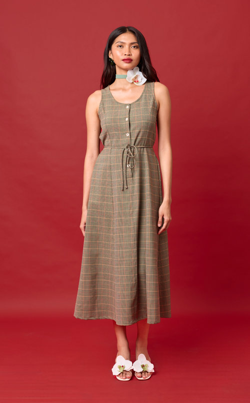 ALMA DRESS - HOUNDSTOOTH PLAID