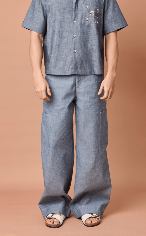 ALON PANTS - DENIM LINEN