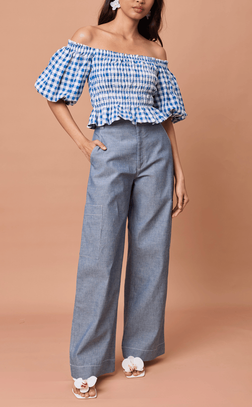ALON PANTS - DENIM LINEN