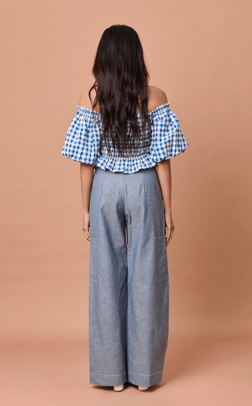 ALON PANTS - DENIM LINEN
