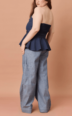 ALON PANTS - DENIM LINEN Shop.TayoStudio