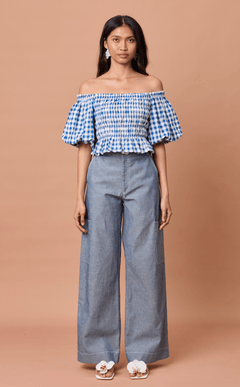 ALON PANTS - DENIM LINEN Shop.TayoStudio