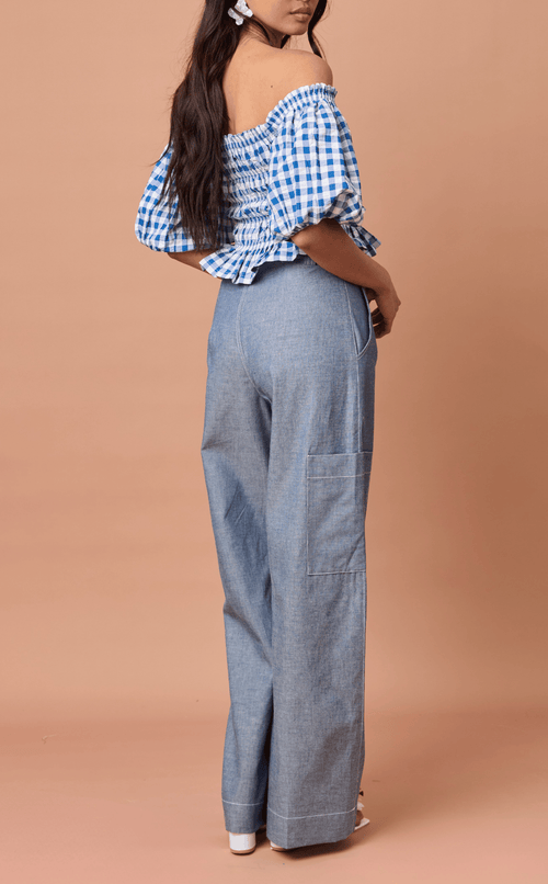 ALON PANTS - DENIM LINEN
