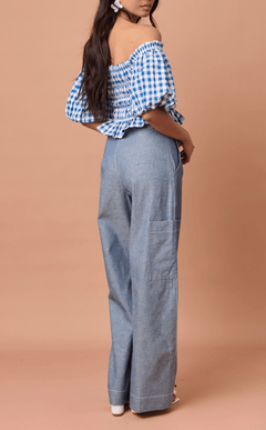 ALON PANTS - DENIM LINEN Shop.TayoStudio