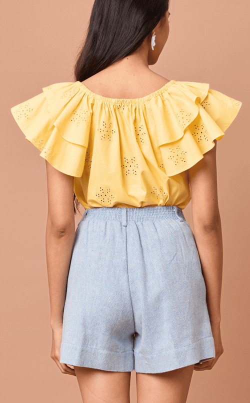 AMARI SHORTS 2.0 - CHEVRON TWEED Shop.TayoStudio