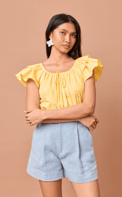 AMARI SHORTS 2.0 - CHEVRON TWEED Shop.TayoStudio