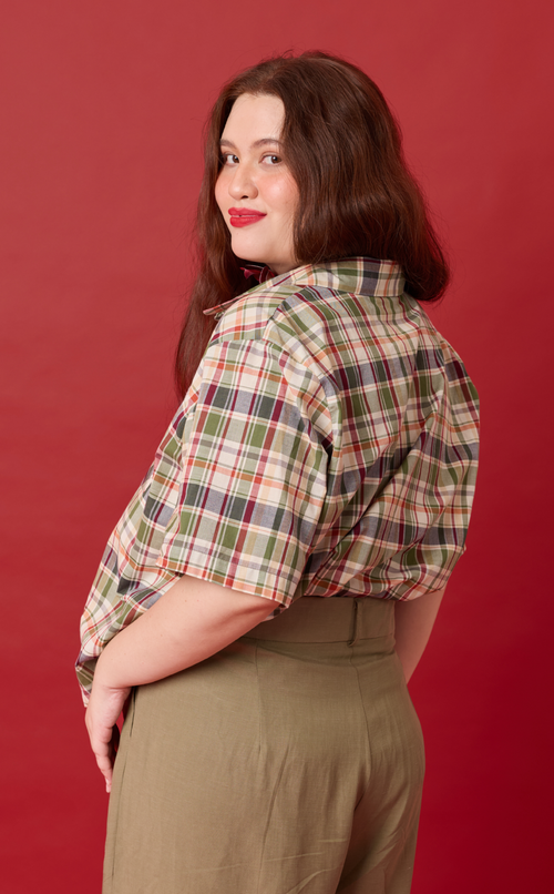 APO SHIRT - OLIVE PLAID Shop.TayoStudio