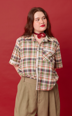 APO SHIRT - OLIVE PLAID Shop.TayoStudio