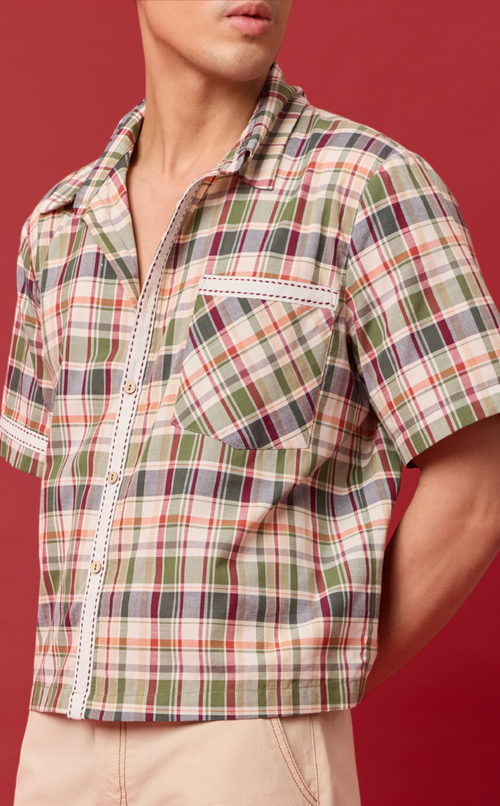 APO SHIRT - OLIVE PLAID Shop.TayoStudio
