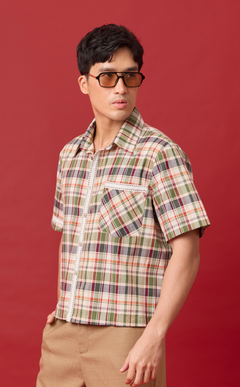 APO SHIRT - OLIVE PLAID Shop.TayoStudio