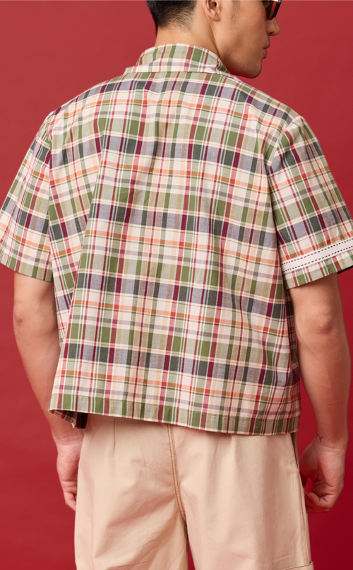 APO SHIRT - OLIVE PLAID Shop.TayoStudio