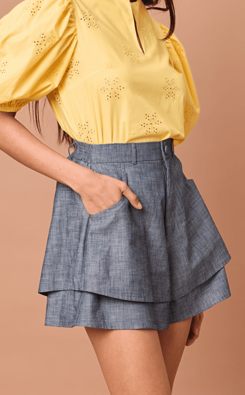 AZUL SHORTS - DENIM CHAMBRAY Shop.TayoStudio