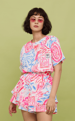 AZUL SHORTS - NEON TROPICAL LINEN