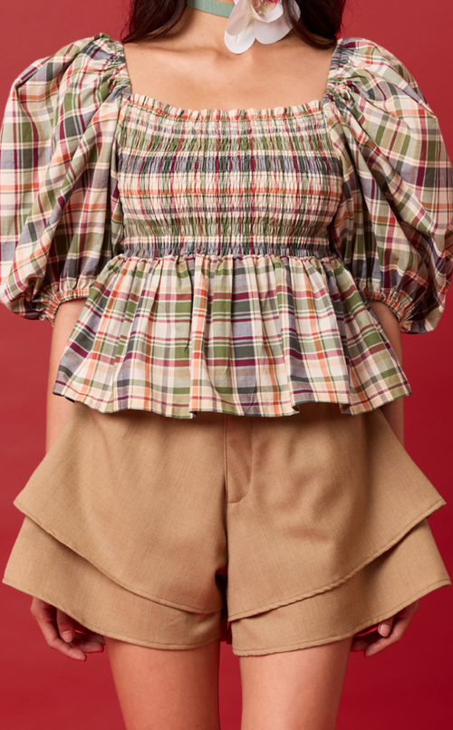 AZUL SHORTS - BROWN WOOL Shop.TayoStudio