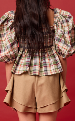 AZUL SHORTS - BROWN WOOL Shop.TayoStudio