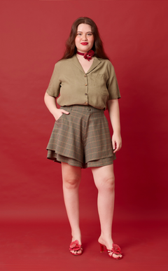 AZUL SHORTS - HOUNDSTOOTH PLAID