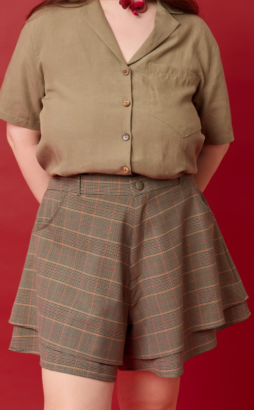 AZUL SHORTS - HOUNDSTOOTH PLAID